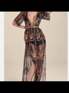 venus embroidered maxi dress Pink Venus Dress XS main image 1
